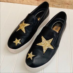 Michael Kors Leather Star Slip Ons